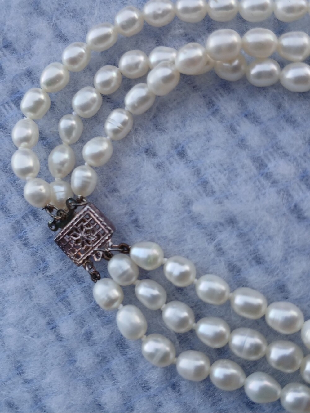 Classic White Potato Pearl Multi-Strand Necklace